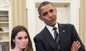 Barack Obama with artistic gymnastic McKayla Maroney