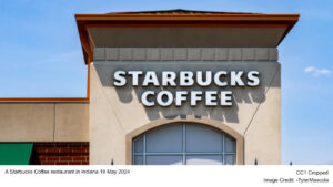 A Starbucks Coffee restaurant in Indiana 19 May 2024