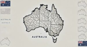 The image presents a clean and precise outline map of Australia. The country’s unique shape is carefully depicted, with its intricate coastline details captured accurately. Major geographical features such as the prominent Gulf of Carpentaria and the Great Australian Bight are clearly defined in the outline. The island of Tasmania is included just below the mainland, along with smaller surrounding islands, showcasing a comprehensive representation of the region. The map is minimalist, without any internal borders, labels, or color fill, making it versatile for various uses, such as educational activities or illustrative purposes. The white background emphasizes the black or dark outline of the country, ensuring the map’s details are the focal point. The overall simplicity of the design enhances its utility and clarity.