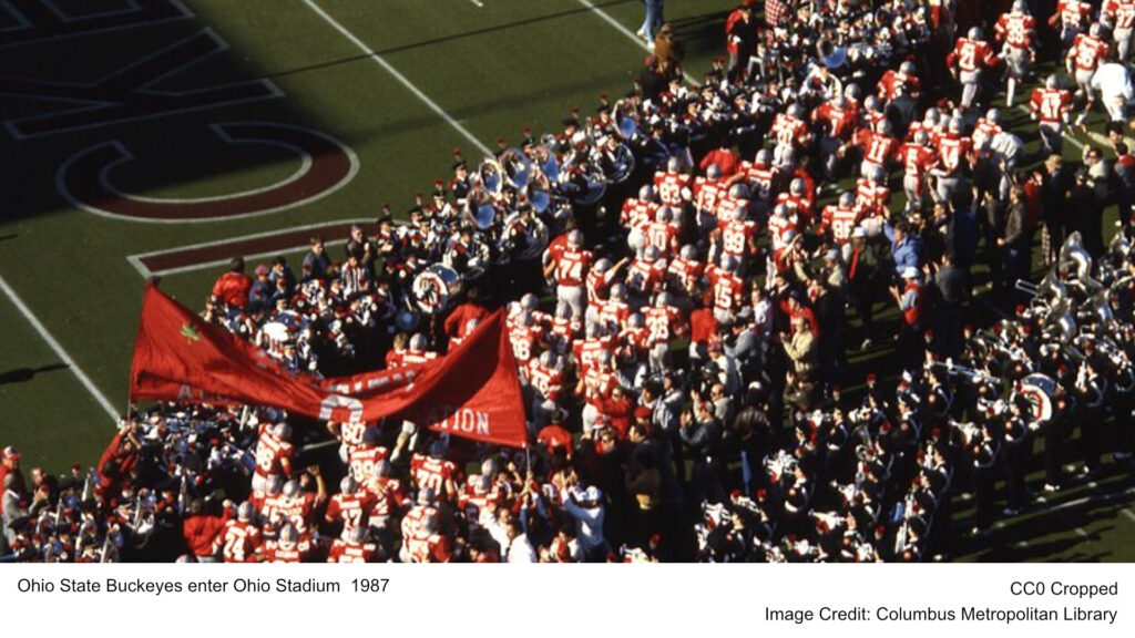 Ohio State Buckeyes enter Ohio Stadium 1987