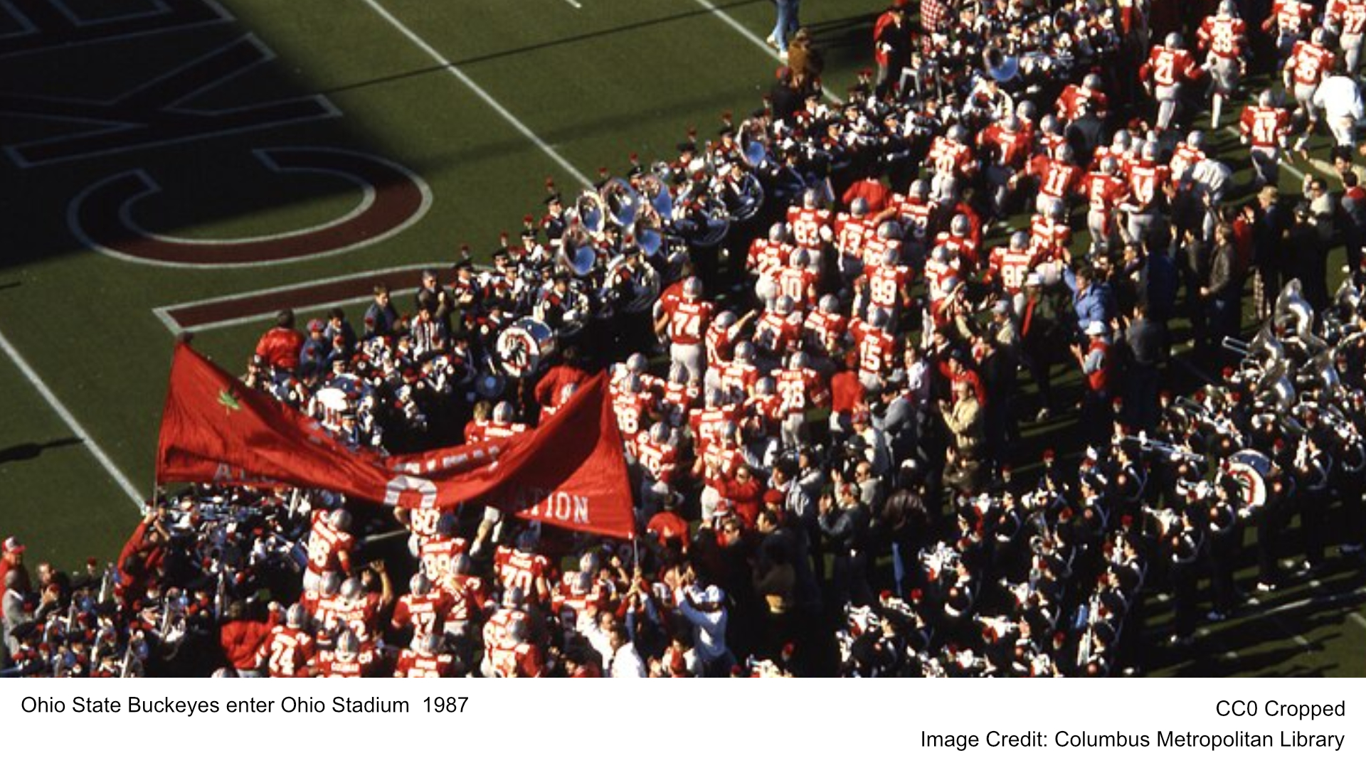 Ohio State Buckeyes enter Ohio Stadium 1987